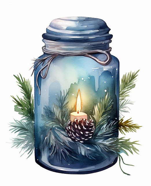 Free ai generated mason jar christmas illustration