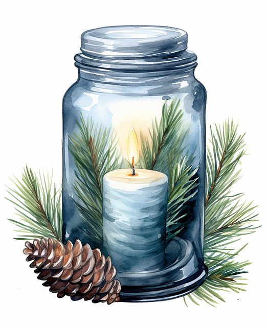 Free ai generated mason jar christmas illustration