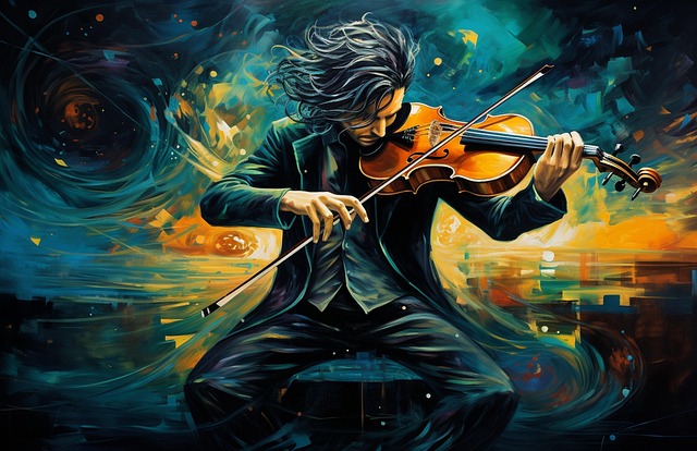 Download free HD stock image of Ai Generated Violinist Free ai generated violinist fantasy illustration