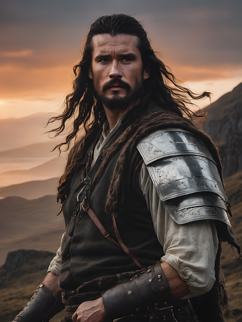 Free ai generated warrior scottish illustration