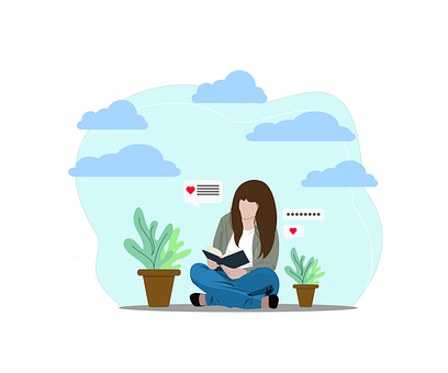 Free Woman Reading illustration and picture
