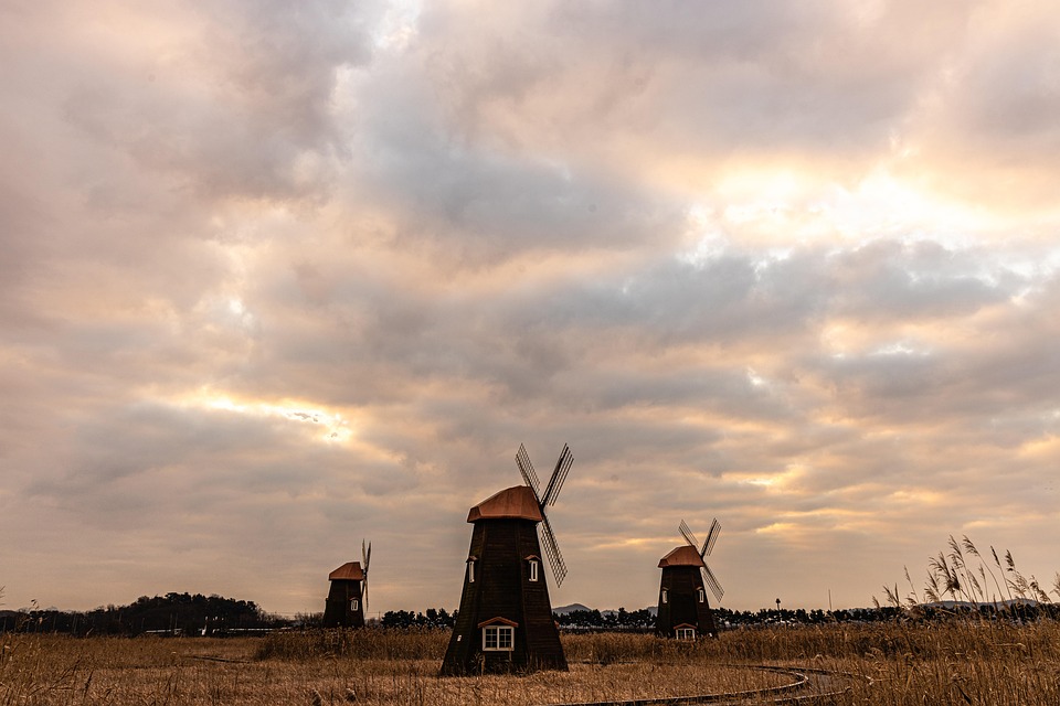 Windmill Landscape Sunrise Free Photo On Pixabay Pixabay