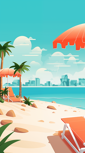 Free ai generated beach sea illustration