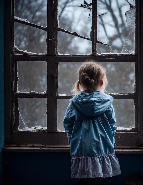 Free ai generated girl window illustration
