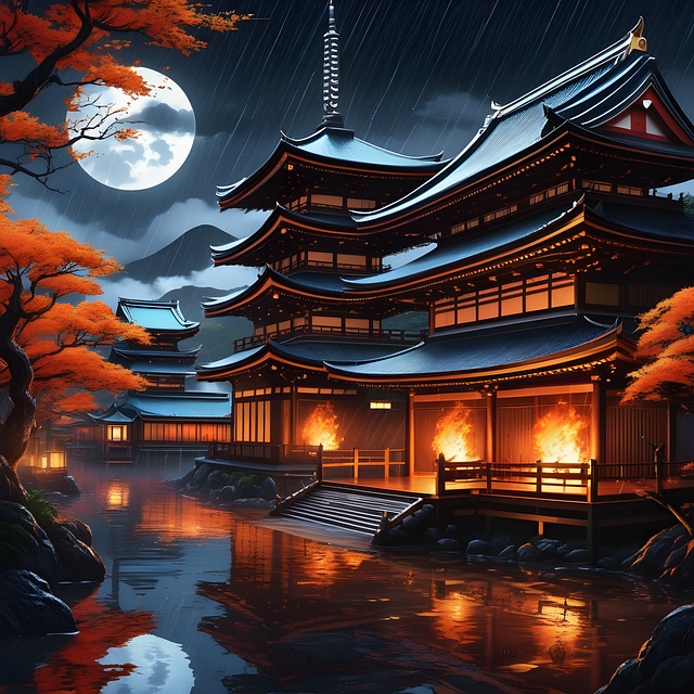 Free house building rain illustration