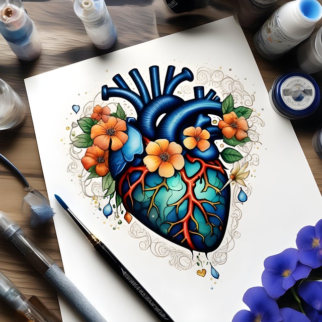 Free ai generated heart painting illustration