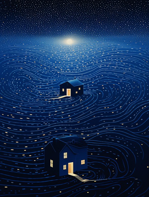 Free ai generated house night illustration