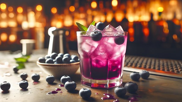 Ai Generiert, Blaubeere, Cocktail