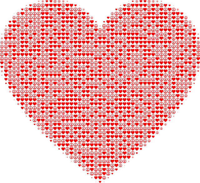 Free heart love peace vector