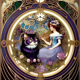 Free Alice In Wonderland Cheshire Cat illustration and picture