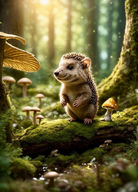 Free forest nature mushrooms illustration