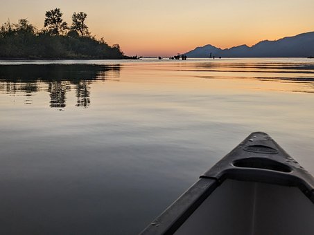 Kano, Solnedgang, Flod, Natur, Berolige