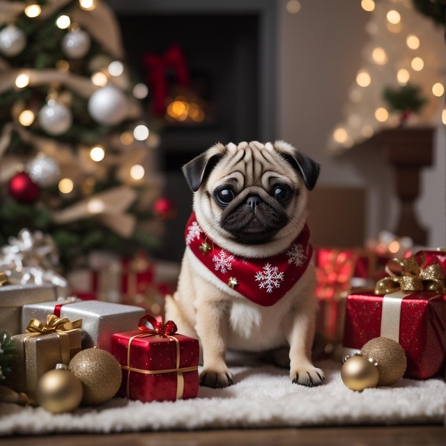 Ai Gerado, Pug, Natal, Cachorro, Canino