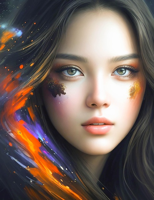Free girl face beauty illustration