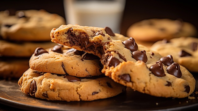 Free ai generated chocolate chip cookies dessert illustration