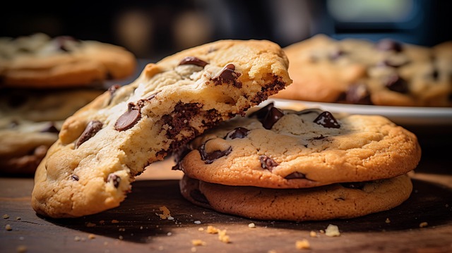 Free ai generated chocolate chip cookies dessert illustration