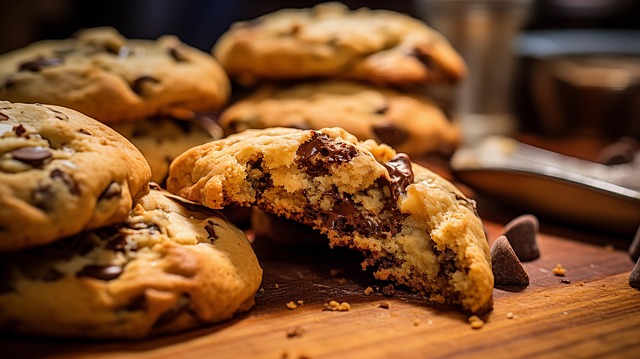 Free ai generated chocolate chip cookies dessert illustration