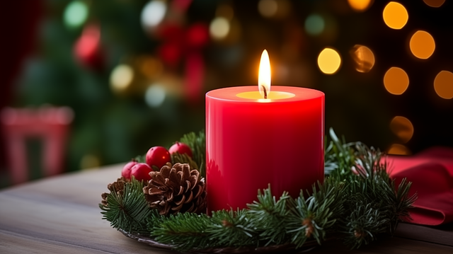 Free ai generated christmas wreath table decor illustration