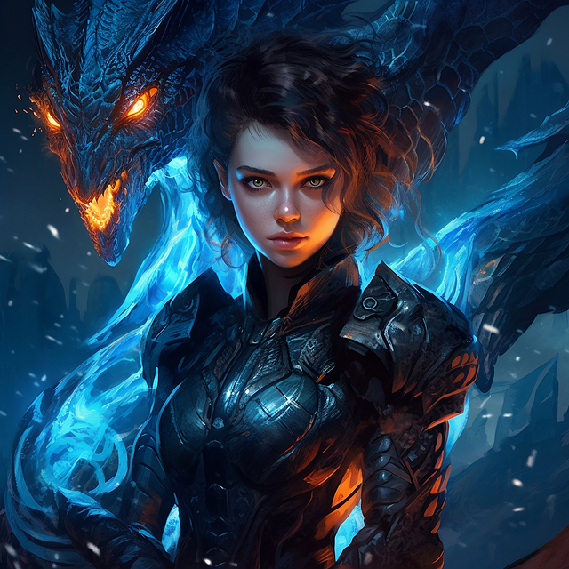 Free ai generated knight woman illustration