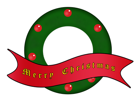 Jul Krans, Glædelig Jul, Banner, Tekst