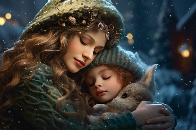 Free ai generated woman child illustration