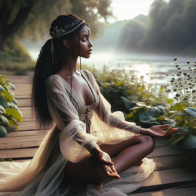 Download free HD stock image of Ai Generated Woman Free ai generated woman meditation illustration