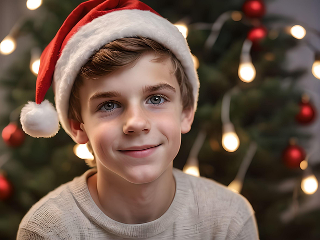 Free christmas winter boy illustration