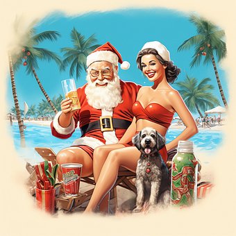 Ai Genereret, Julemanden, Pin Up, Hund