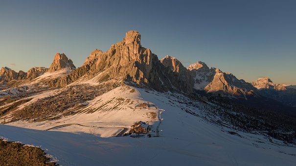 Berge, Sonnenuntergang, Herbst, Natur