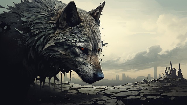 Free ai generated wolf stress illustration