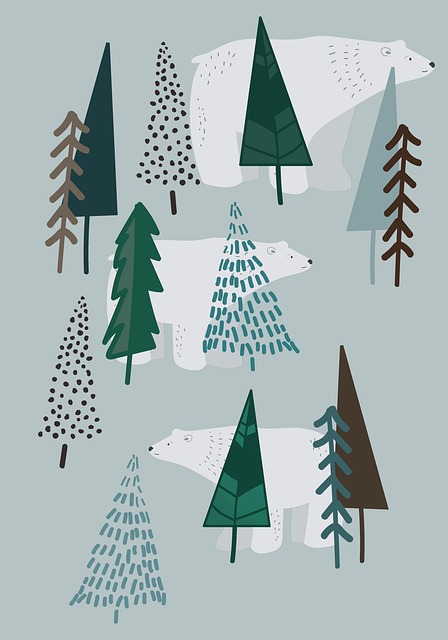 Free christmas trees trees polar bear illustration