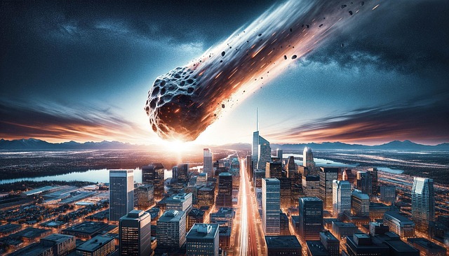 Free ai generated asteroid cityscape illustration