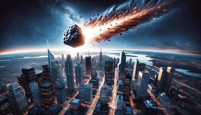 Free ai generated asteroid cityscape illustration