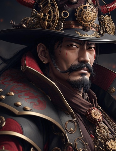 Free ai generated samurai male illustration