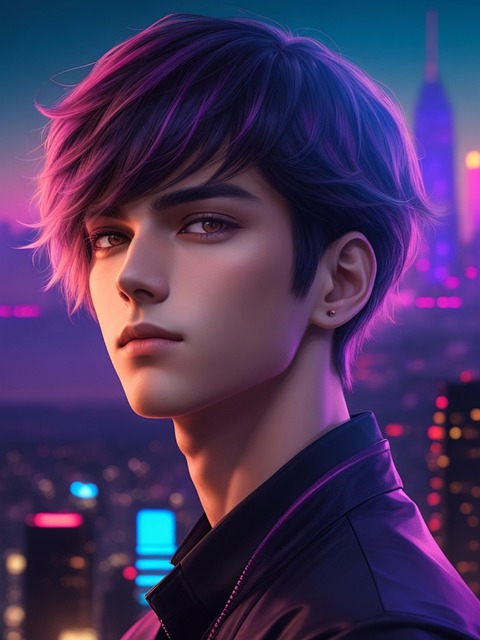 Free boy young man night view illustration