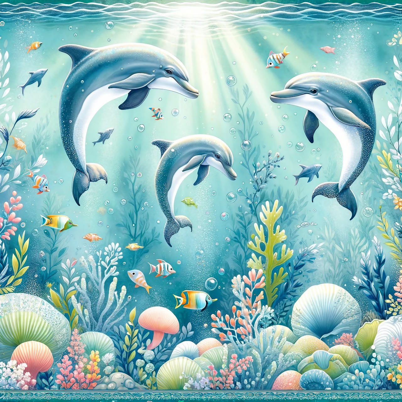 Download Underwater, Artprint, Children'S Blanket. Royalty-Free Stock ...