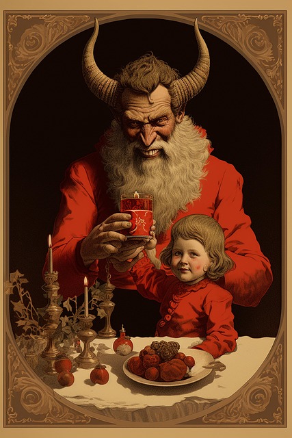 Free evil wishes festive humor demonic greetings illustration