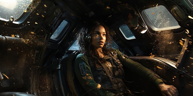 Free ai generated woman spaceship illustration