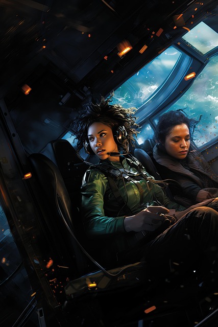 Free ai generated woman spaceship illustration