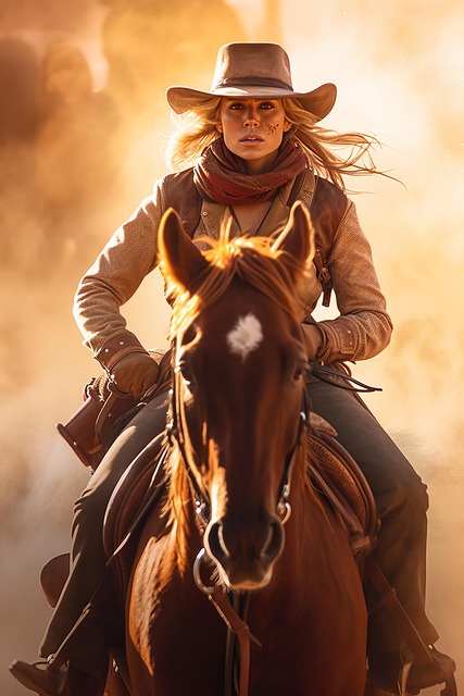 Free ai generated woman horse illustration