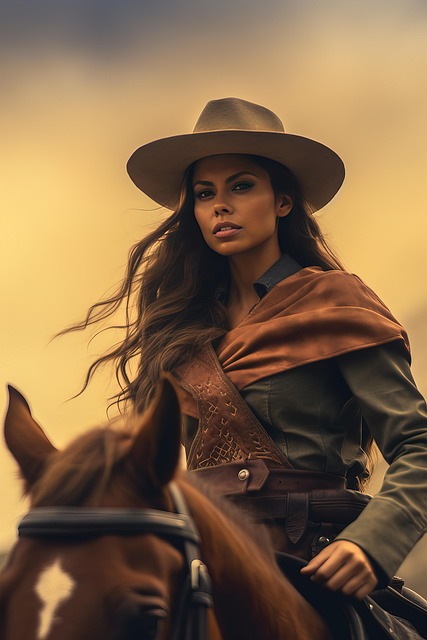 Free ai generated woman horse illustration