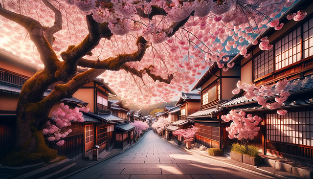 日本, 樱花, 樱花树, 粉红树, 日本街, 胡同, 城市, 冷静, 春天