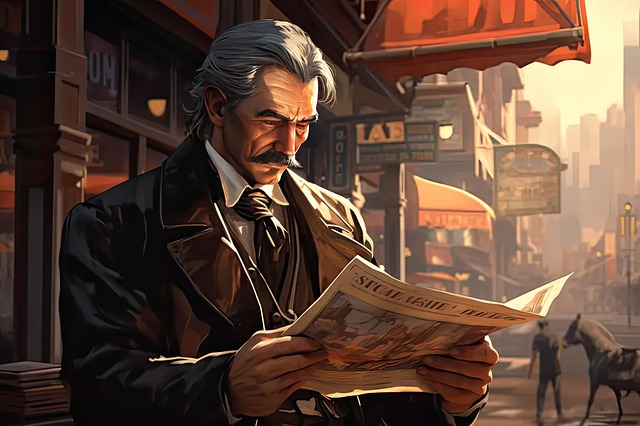 Free ai generated cowboy newspaper illustration