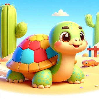 Tortuga, Ilustracion, Tortuga 3D