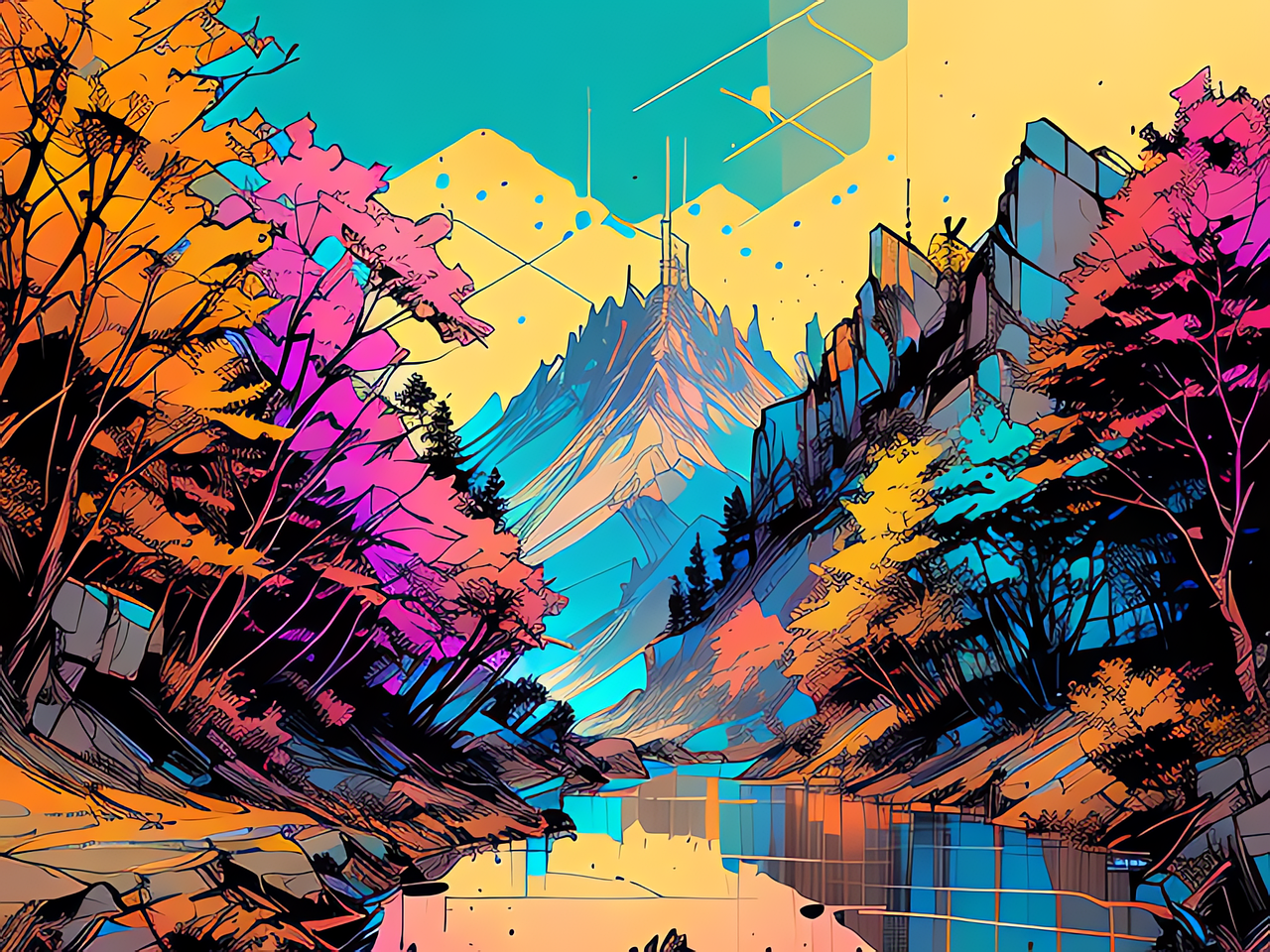 Ai产生的 山 森林 - Pixabay上的免费图片