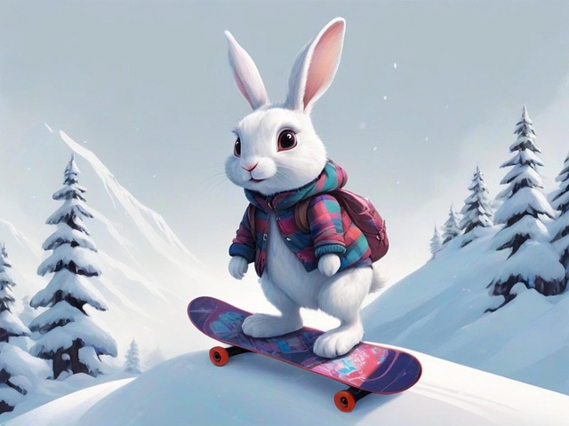 Snow Board, Winter, Christmas, Cat