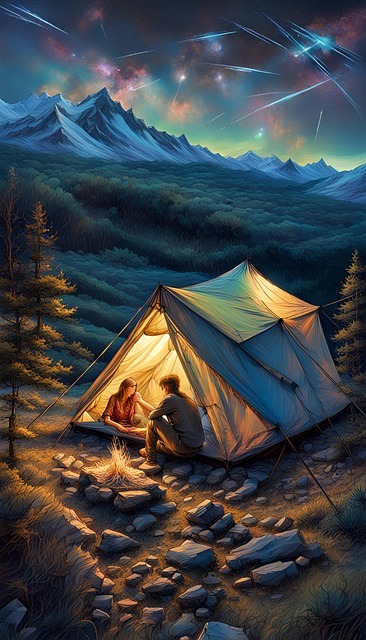 Free ai generated tent camping illustration