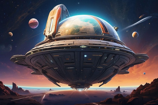 Free ai generated spaceship alien illustration