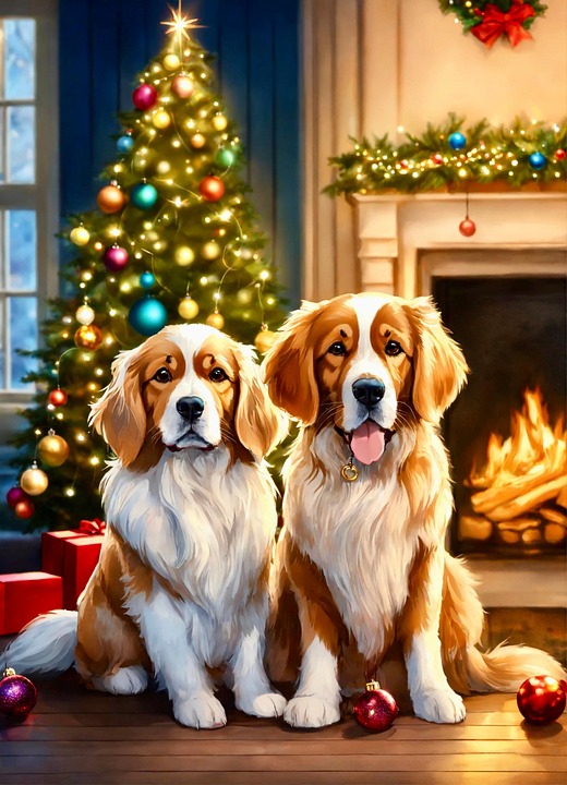 Download Ai Generated Dogs Christmas Royalty-Free Stock Illustration ...