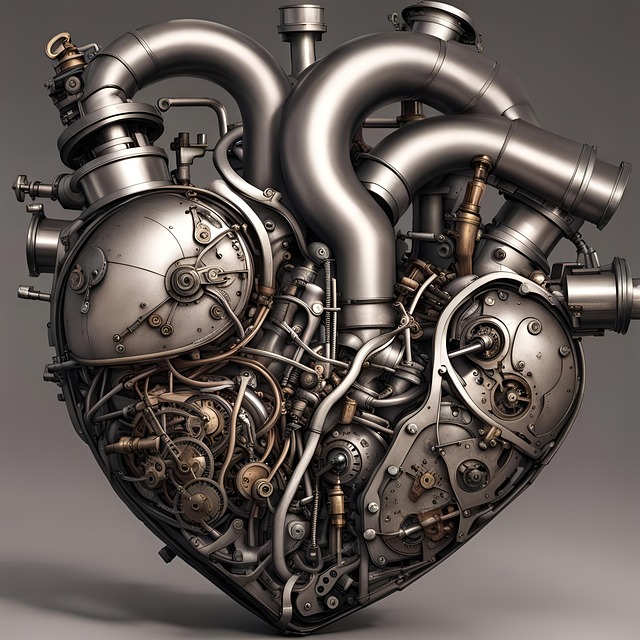 Free ai generated heart mechanical illustration